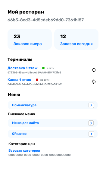 Организация — интеграция с iiko API 